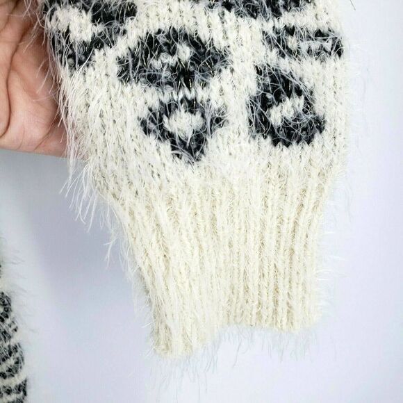 Rhapsody Sweater Dress XS Animal Print Cozy Shaggy Eyelash Fuzzy Knit New - Picture 10 of 12